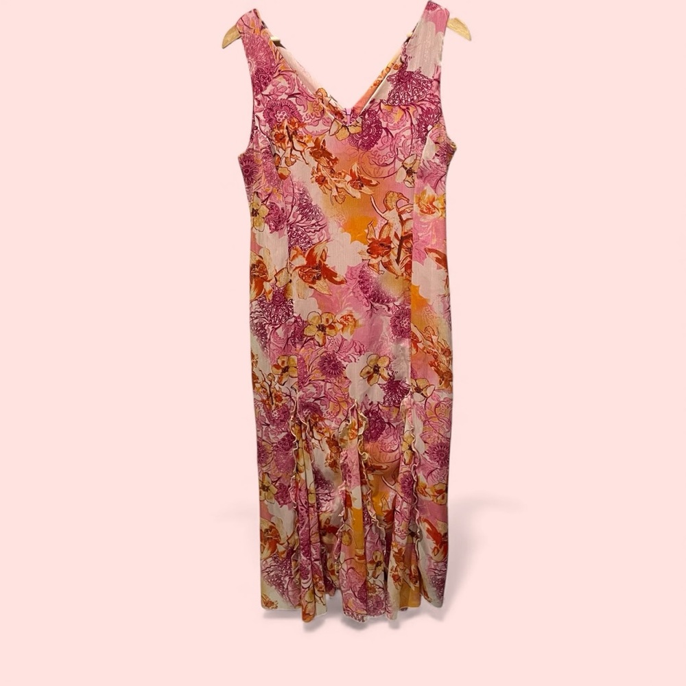 Sweet Y2K style maxi ruffle moonwillow mermaid fairy dress v neck Edas Italia